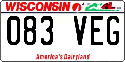 WI license plate 083VEG