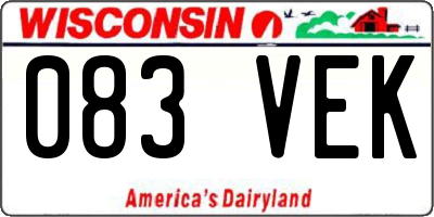 WI license plate 083VEK