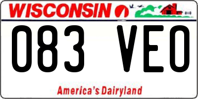 WI license plate 083VEO