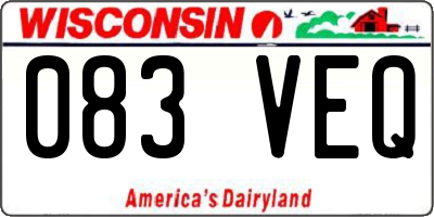 WI license plate 083VEQ