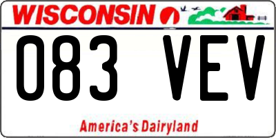 WI license plate 083VEV