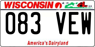 WI license plate 083VEW