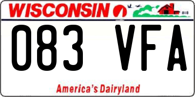 WI license plate 083VFA
