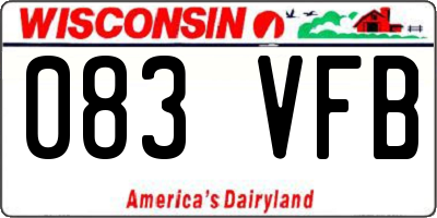 WI license plate 083VFB