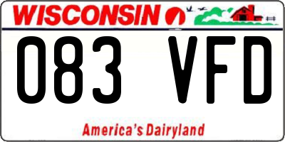 WI license plate 083VFD