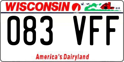WI license plate 083VFF