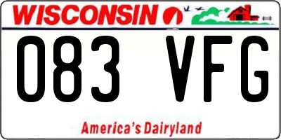 WI license plate 083VFG