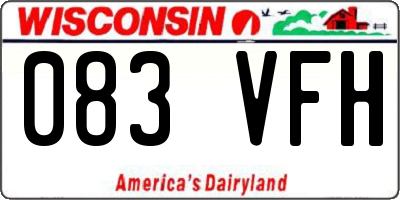 WI license plate 083VFH