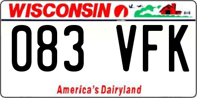 WI license plate 083VFK