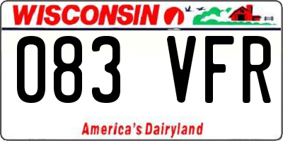 WI license plate 083VFR
