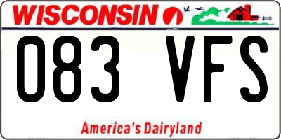 WI license plate 083VFS