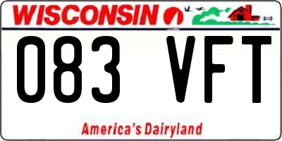 WI license plate 083VFT