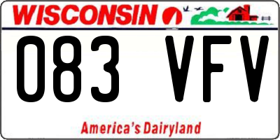 WI license plate 083VFV
