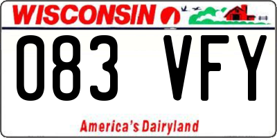 WI license plate 083VFY