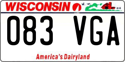 WI license plate 083VGA