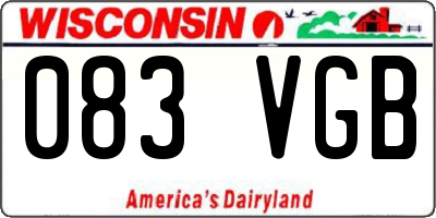 WI license plate 083VGB