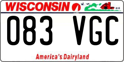 WI license plate 083VGC