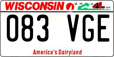WI license plate 083VGE