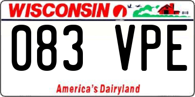 WI license plate 083VPE