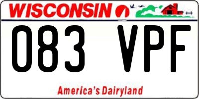 WI license plate 083VPF