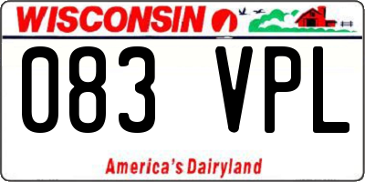 WI license plate 083VPL