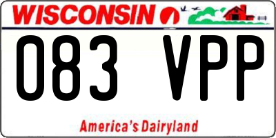 WI license plate 083VPP