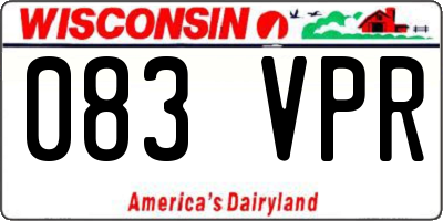 WI license plate 083VPR