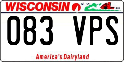 WI license plate 083VPS