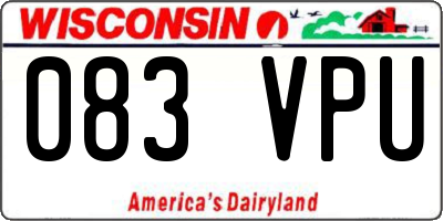 WI license plate 083VPU