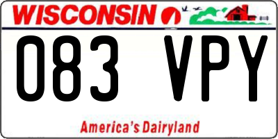 WI license plate 083VPY
