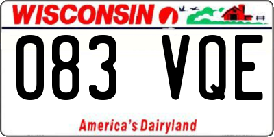 WI license plate 083VQE