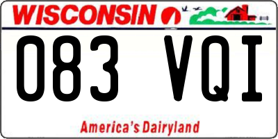 WI license plate 083VQI