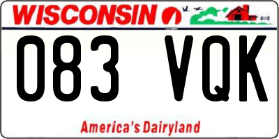 WI license plate 083VQK