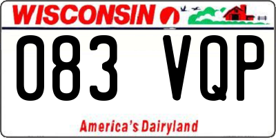 WI license plate 083VQP