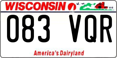 WI license plate 083VQR