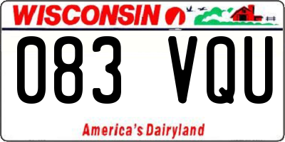WI license plate 083VQU