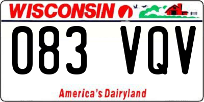 WI license plate 083VQV