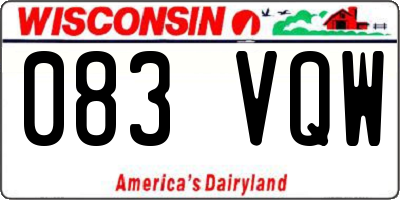 WI license plate 083VQW