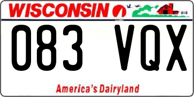 WI license plate 083VQX