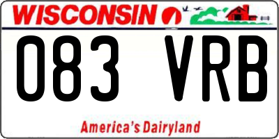 WI license plate 083VRB