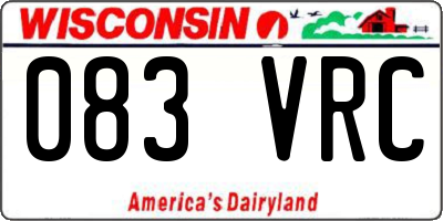 WI license plate 083VRC