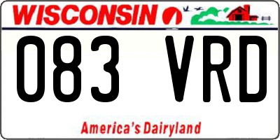 WI license plate 083VRD