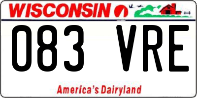 WI license plate 083VRE