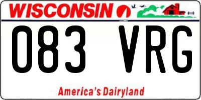 WI license plate 083VRG