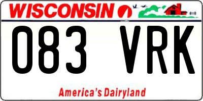 WI license plate 083VRK