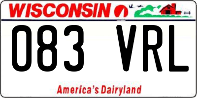WI license plate 083VRL