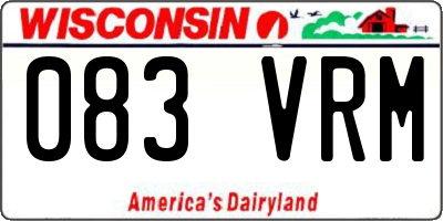 WI license plate 083VRM