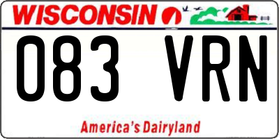 WI license plate 083VRN
