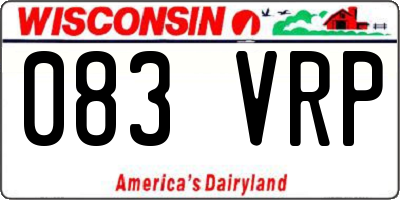 WI license plate 083VRP
