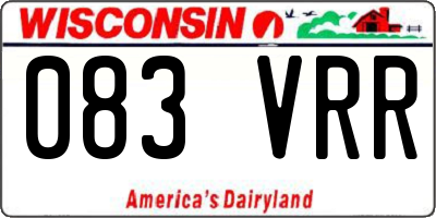 WI license plate 083VRR